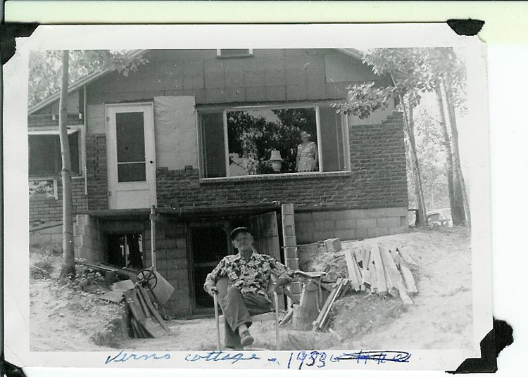August 1953 Vern at cottage -Bronson Lake maybe